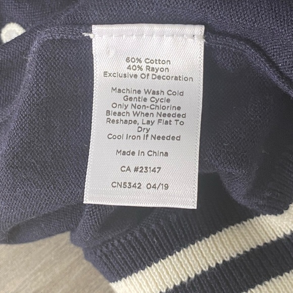 Talbots Navy Blue and White Anchor Cardigan - Picture 9 of 9